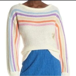 LUSH knit rainbow stripe sweater